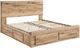 Signature Design by Ashley® Hyanna Tan Queen 4-Drawer Storage Panel Bed-3