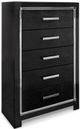 Signature Design by Ashley® Kaydell 5-Piece Black Queen Storage Panel Bed Set-4