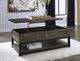 Signature Design by Ashley® Johurst Grayish Brown Lift Top Coffee Table-4