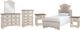Signature Design by Ashley® Realyn 6-Piece Chipped White Twin Upholstered Panel Bed Set-0